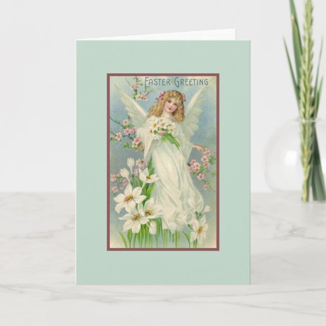 Tarjeta de Feliz Pascua Ángel Victoriano (Anverso)