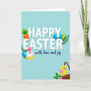 Tarjeta de Feliz Pascua con Amor y Alegría