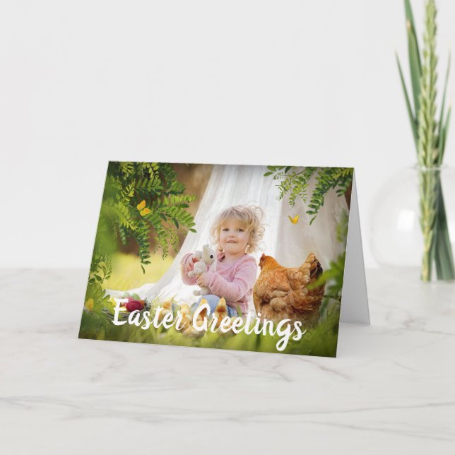 Tarjeta de Feliz Pascua con Foto Personalizada (Anverso)