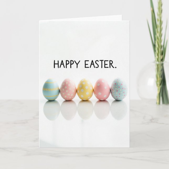 Tarjeta de Feliz Pascua con Patrón de Pastel (Anverso)