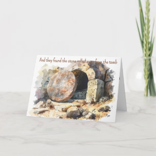 Tarjeta de Feliz Pascua Cristiana: La Tumba Vacía