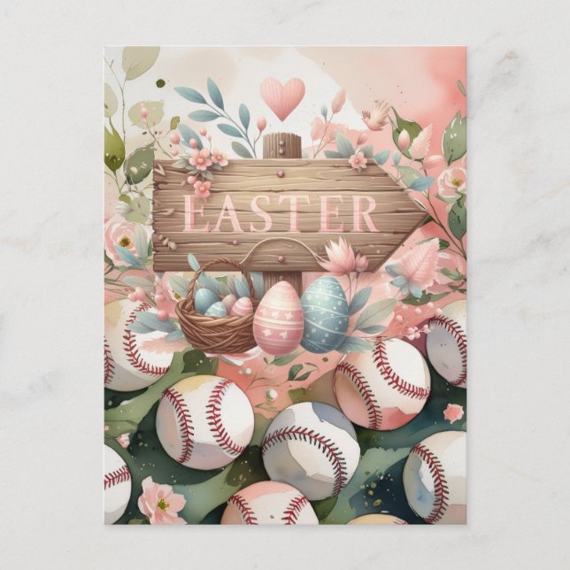 Tarjeta de Feliz Pascua de Béisbol (Anverso)