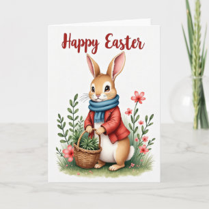 Tarjeta de Feliz Pascua de Conejo Alegre