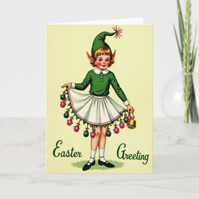 Tarjeta de Feliz Pascua de Elfo (Anverso)