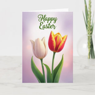 Tarjeta de Feliz Pascua de Flor de Primavera