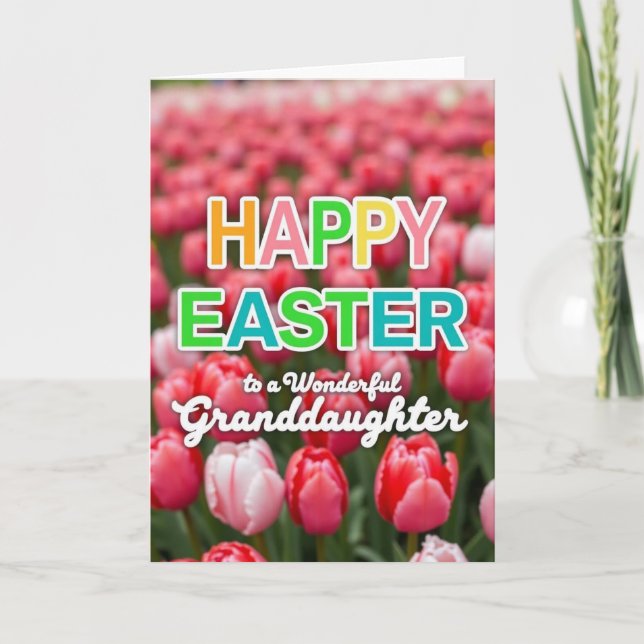 Tarjeta de Feliz Pascua de Flores de Primavera (Anverso)