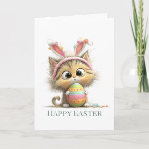 Tarjeta de Feliz Pascua de Gato Superlinda