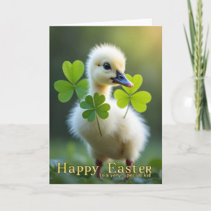 Tarjeta de Feliz Pascua de Patito Adorable
