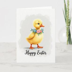 Tarjeta de Feliz Pascua de Pollito Adorable