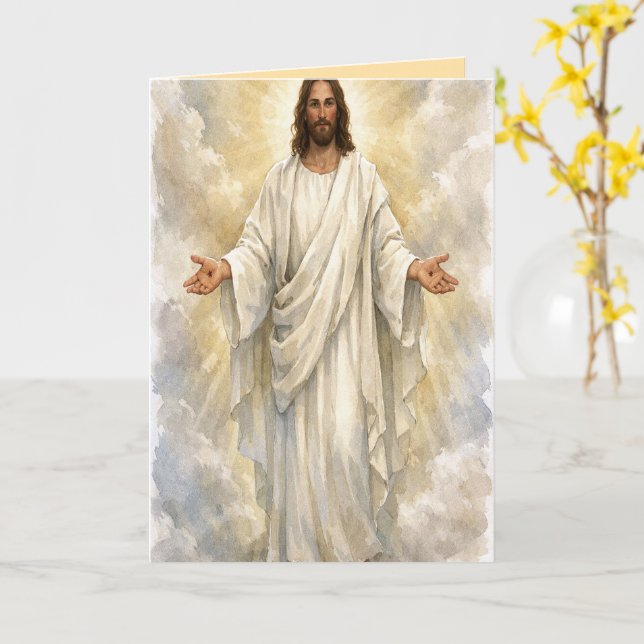 Tarjeta de Feliz Pascua de Resurrección (flor amarilla)