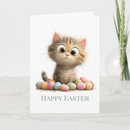 Tarjeta de Feliz Pascua del Gato Extra Divertido