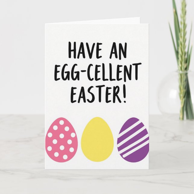 Tarjeta de Feliz Pascua Eggxcelente (Anverso)