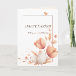 Tarjeta de Feliz Pascua Elegante con Marco Floral