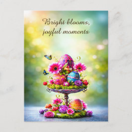 Tarjeta de Feliz Pascua Floral Brillante de Primav