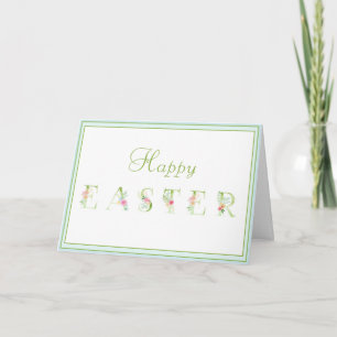 Tarjeta de Feliz Pascua Floral Pastel