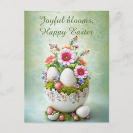 Tarjeta de Feliz Pascua Floral Primavera Elegante