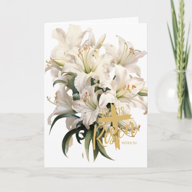 Tarjeta de Feliz Pascua Lirio (Anverso)
