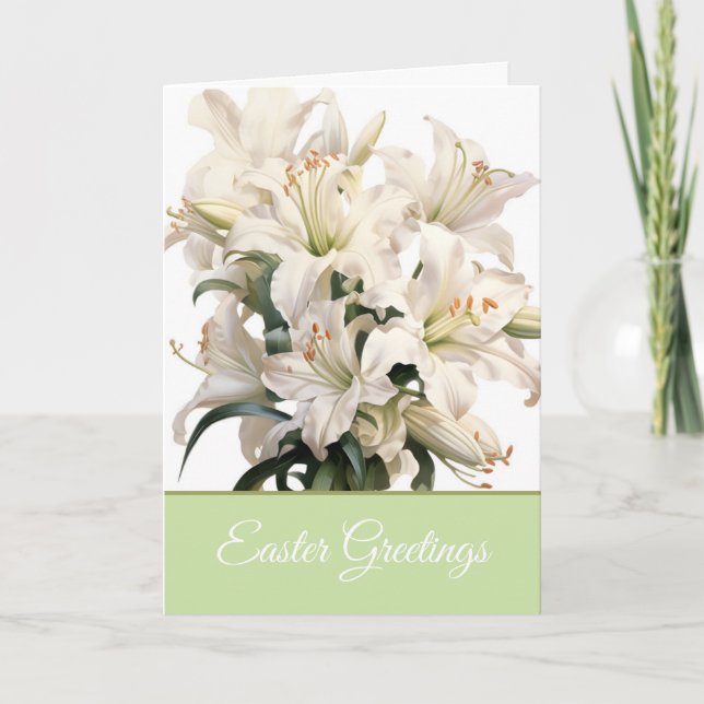Tarjeta de Feliz Pascua Lirio de Pascua (Anverso)