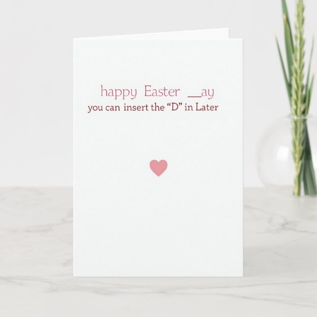 Tarjeta de Feliz Pascua Más Tarde (Anverso)
