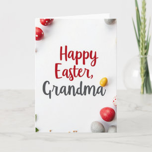 Tarjeta de Feliz Pascua para Abuela con Dorado Fal