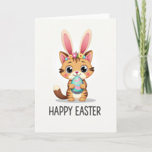 Tarjeta de Feliz Pascua para Amigo Felino