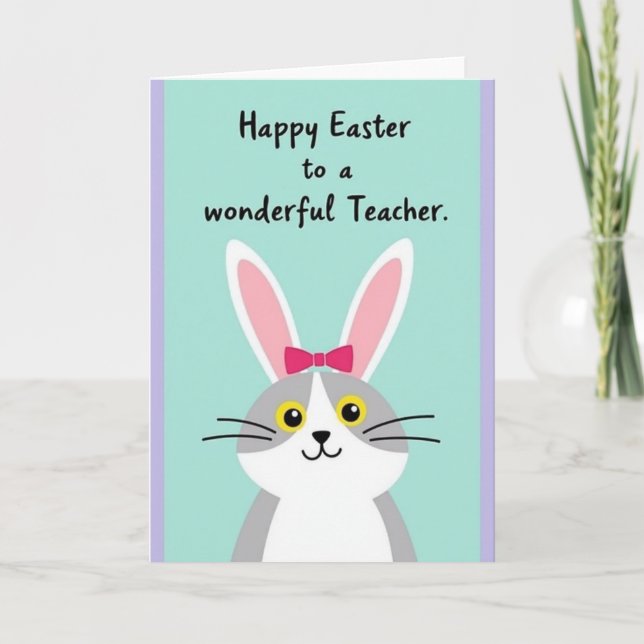 Tarjeta de Feliz Pascua para el Maestro (Anverso)