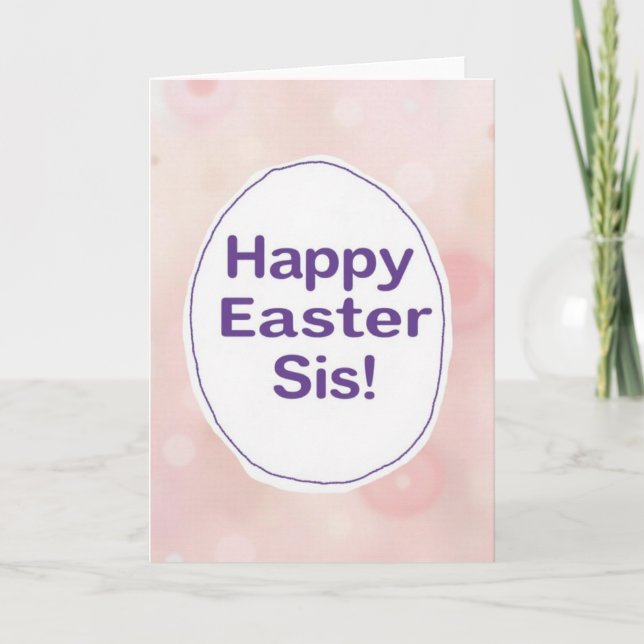 Tarjeta de Feliz Pascua para Hermana (Anverso)
