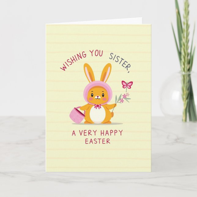 Tarjeta de Feliz Pascua para Hermana (Anverso)