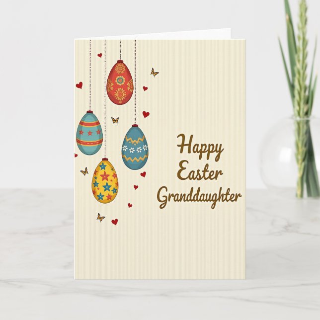 Tarjeta de Feliz Pascua para Nieta (Anverso)