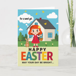 Tarjeta de Feliz Pascua para Niña Dulce