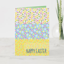 Tarjeta de Feliz Pascua y Flores de Primavera