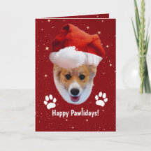 Tarjeta de Feliz Pawlidays de Santa Corgi