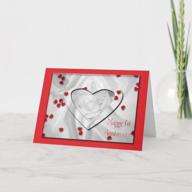 Tarjeta de Feliz Primer Aniversario (Anverso)