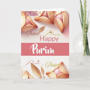 Tarjeta de Feliz Purim - Hamantaschen Rosa