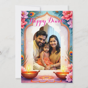 Tarjeta de Felizitación de Diwali Resplandor de Pa