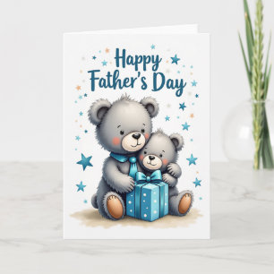 Tarjeta de felpa del Día del Padre amoroso