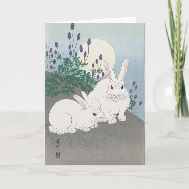 TARJETA DE FELPUDO JAPONESA Y LUNA DOBLADA (Anverso)