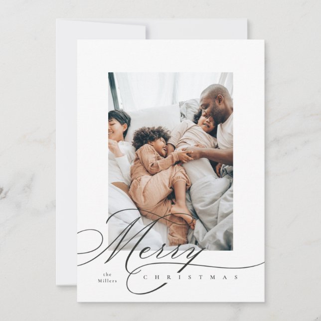 Tarjeta de feriado de merry para la mano (Anverso)