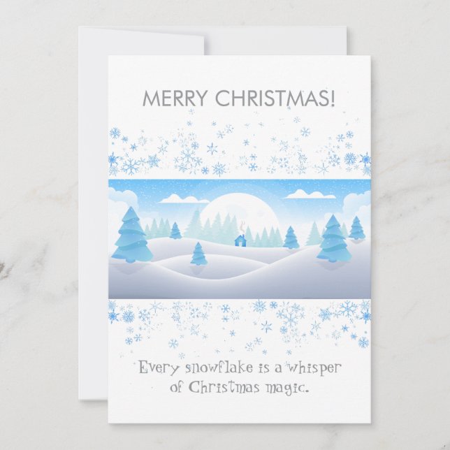 Tarjeta de feriado navideña con temática invernal (Anverso)