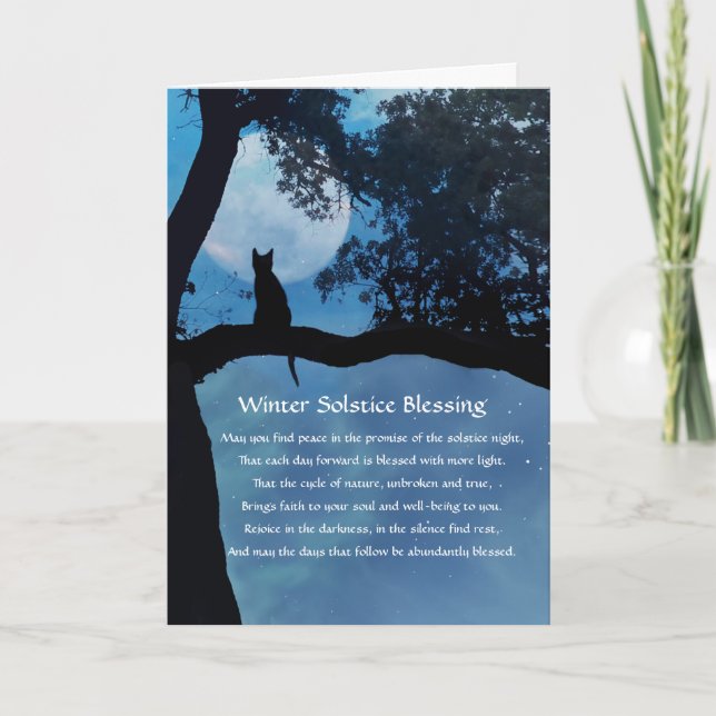 Tarjeta de feriado para beneficencia Kitty Blessin (Anverso)