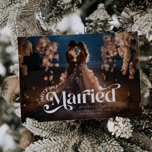 Tarjeta de feriado para Bodas Swirl Merry and Marr (Subido por el creador)