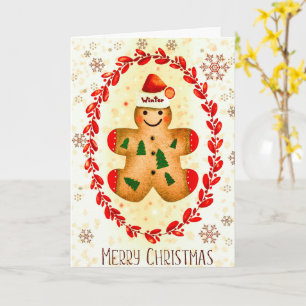 Tarjeta de feriado para hombre Gingerbread Navidad