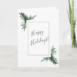 Tarjeta de feriado para Navidades Burgundy Berry y