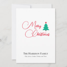 Tarjeta de feriado plana de Personalizable navideñ