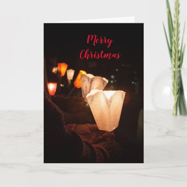 Tarjeta de feriado plegado navideño navideño (Anverso)