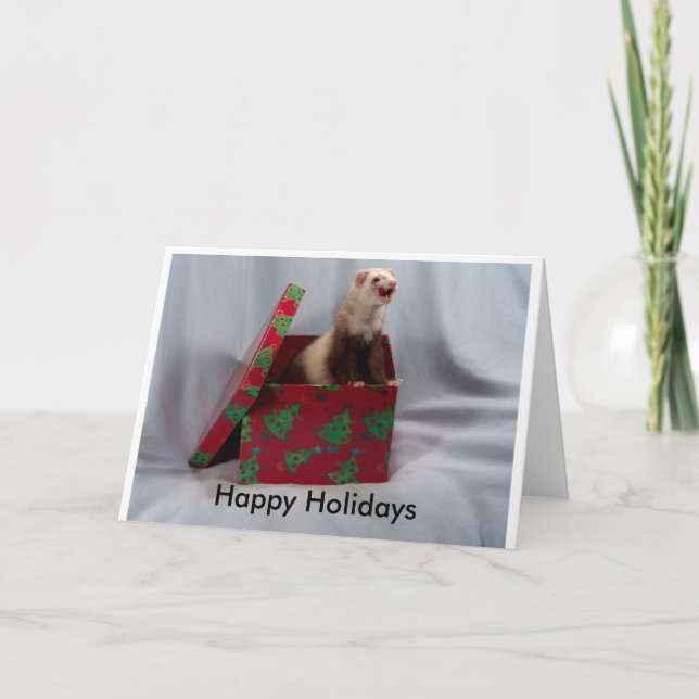 Tarjeta de Ferret Felices Fiestas (Anverso)