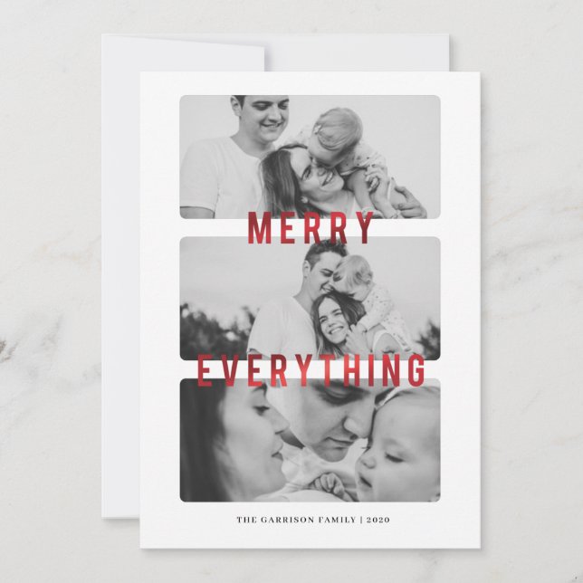 Tarjeta de ferry Everything Red Relieve metalizado (Anverso)