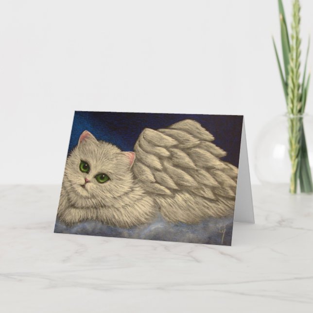 Tarjeta de FESTIVIDAD BLANCA PERSA ANGEL CAT (Anverso)