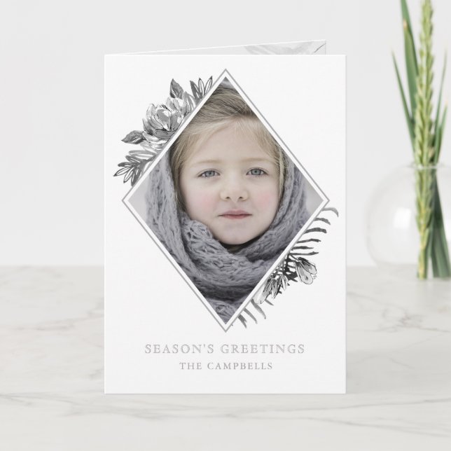 Tarjeta de festividad con fotografía elegante y gr (Anverso)