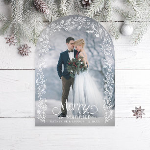 Tarjeta de festividad con fotos de merry y marily